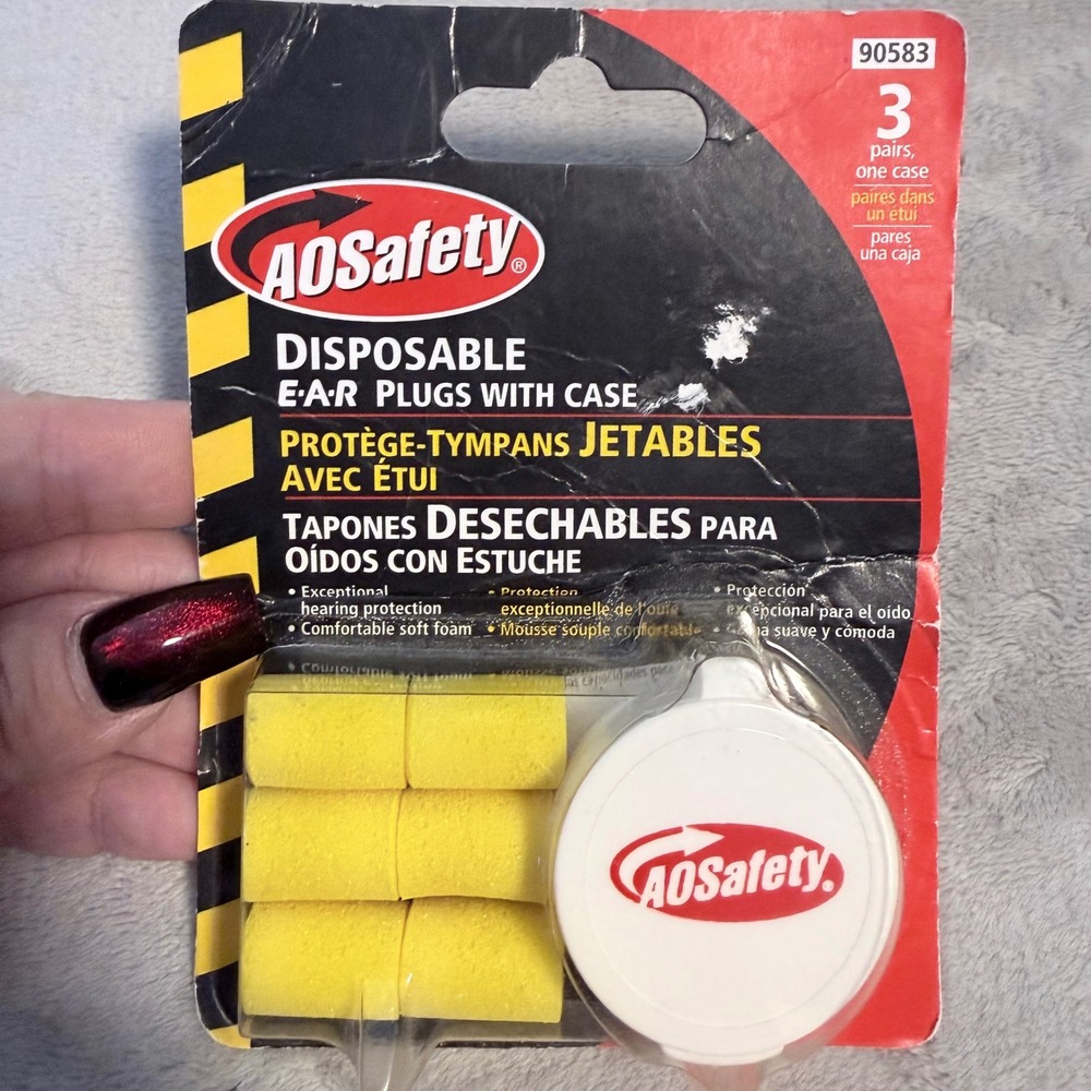 Vintage AO Safety E-A-R Disposable Ear Plugs w/ Case 3 Pairs Sealed NRR 29